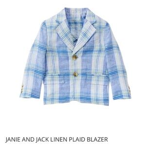 Janie and Jack Light Blue Plaid Blazer